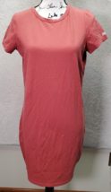 Calvin Klein T Shirt Dress Women Size Medium Clay Cotton Short Sleeve Round Neck - £22.08 GBP