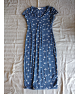 See You Monday Women Blue White Floral Short Sleeve Round Neck Dress Siz... - €8,59 EUR