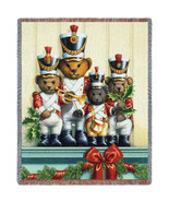 72x54 SOLDIER BEARS Teddy Christmas Holiday Tapestry Afghan Throw Blanket - £49.61 GBP