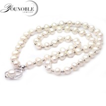YouNoble High Quality Long Pearl Pendant Necklace Natural Freshwater Pea... - £37.88 GBP