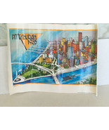 Vintage 1985 Pittsburgh golden triangle poster wall art reprinted roto m... - $19.75