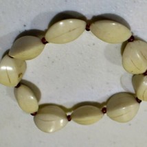 White Beaded Stretch Bracelet - £3.98 GBP