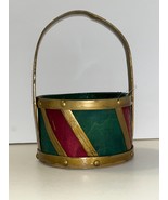 Vintage Christmas Decor  Basket Red Green Gold  Trim - $23.31 CAD
