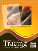BAZIC Tracing Paper Pad 30 Sheets 9" X 12", Translucent Calligraphy Arch... - $10.67