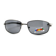Men&#39;s Polarized Lens Sunglasses Oval Rectangle Metal Frame Spring Hinge - £9.46 GBP