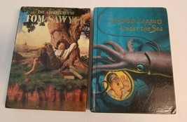 Lot Of 2 Illustrated Junior Library Books Tom Sawyer 20,000 Leagues Under Sea - £10.21 GBP