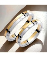 Two-Tone Wedding Band-3.5mm Wedding Bands Set-Matching Rings-Engrave Ban... - €604,58 EUR+