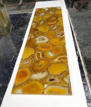 Yellow Agate Stone Counter Top Dining Table with Elegance Gemstone Art F... - $289.58+