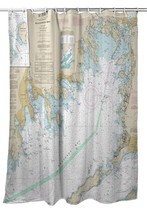 Betsy Drake Buzzards Bay, MA Nautical Map Shower Curtain - £85.44 GBP