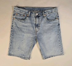 Levis 511 Shorts Mens 33 Blue Jean Denim  Style Light Wash Distressed 10... - $19.45