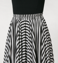 Black Striped Chiffon Skirt Summer Chiffon Long Skirt Plus Size Beach Skirt image 5