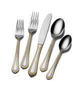 FLATWARE SILVERWARE CUTLERY SET STAINLESS STEEL 18 10 MIKASA GOLD ACCENT... - $229.99