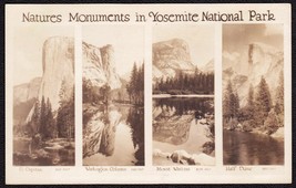 Yosemite National Park, CA RPPC 1930s - Nature&#39;s Monuments Multi-Photo Card - £9.63 GBP