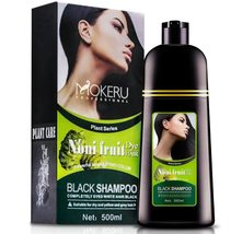 Organic Mokeru Noni Plant Black Professional Oil Hair Dye Color Shampoo 500 Ml: - $37.60