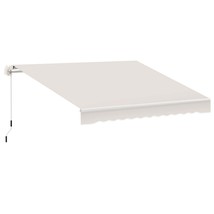 Outsunny 8&#39;x7&#39; Manual Retractable Patio Awning Sun Shade Deck Cover Beige - $213.99