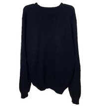 Ralph Lauren Polo Black Sweater Mens XXL 2XL Vintage Purple Pony Cotton Knit - £26.34 GBP