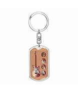 Guitar Monterey Stratocaster Swivel Keychain Dog Tag Stainless Steel or ... - $44.50