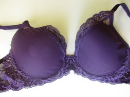 Natori 730023 Feathers Demi Plunge UW Bra Purple 32DD $68 B350DD32 - £17.39 GBP