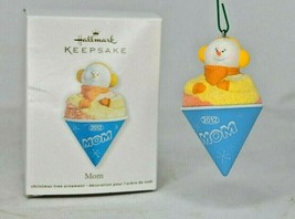 "Mom" Snowman Sitting In Snow Cone  Hallmark Keepsake Ornament 2012 - £3.95 GBP