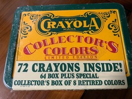 vintage 1990 crayola tin collector&#39;s color limited edition 72 crayons se... - $24.69