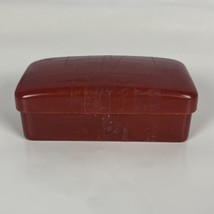 Vintage Joda Brick Red Celluloid Plastic Accessory Travel Case w/ Lid - $6.99