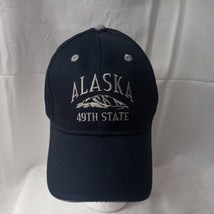 Alaska The 49th State Baseball Cap Strapback  Adjustable Hat Blue Spellout  - £13.24 GBP