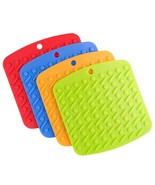 Lavish Home Silicone Pot Holders Set Of 4 Multi-Color Trivet Jar Opener - $75.83 MXN