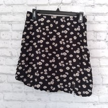 Hollister Skirt Womens Medium Black Floral Daisies Ultra High-Rise Side ... - $17.98