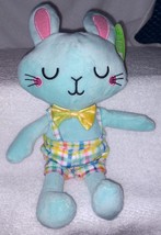 Plush Mini Light Blue Boy Bunny with a bowtie 11.5&quot;H NWT - £7.89 GBP