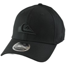 Quiksilver Mountain &amp; Wave Black Logo Flex FIt  Black Hat - £17.72 GBP