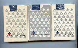 3 Delta Air Lines White &amp; Gray Sealed Decks of Playing Cards - £9.34 GBP
