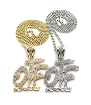 Iced Only the Family OTF Pendant 3mm/18&quot;,20&quot;,24&quot; Cuban Chain Necklace Set RC4070 - £21.22 GBP