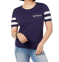Rebellious One Juniors Weekend Love Cotton Graphic T-Shirt,Navy/White,Small - £15.53 GBP