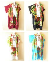 CG43 Floral Hand Painted Cardigan Kimono Trench Maxi Jacket Cover up - u... - $29.90