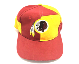 Washington Vintage Football Team NFL Color Block SnapBack Hat 90&#39;s Cap - £103.66 GBP