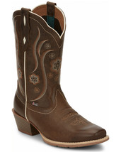 Justin Women&#39;s Jesse Brown Western Boots - Square Toe - £90.41 GBP