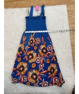 New With Tag Ace Fashions Blue Floral Tropical Smocked Sundress Women’s ... - $17.42