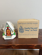 Vintage 80s Wee Craft Lighted Christmas Village House Church Chapel Painted - £24.48 GBP