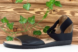 Naturalizer Size 8.5 M Black Ankle Strap Leather Women Sandal Shoes - £15.88 GBP