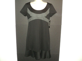 NEW Muse Women&#39;s Size 8 Dress Black &amp; Gray Short Sleeves Above Knees - £19.06 GBP