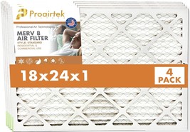 Proairtek AF18241M08SWH Model MERV08 18x24x1 Air Filters (Pack of 4) - £27.35 GBP