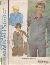 McCALL&#39;S VINTAGE 1976 PATTERN 5275 SIZE 36 MEN&#39;S VEST AND SHIRT - £2.37 GBP