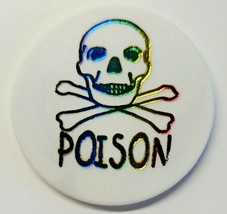 1990&#39;s Vintage Lot of Slammer Pogs Poison Skull Cross Bones Rainbow (317n) - £4.81 GBP