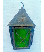 1920s French antique Portico Lantern Garden Yard lighting original green... - €196,79 EUR