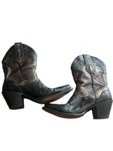 STERLING RIVER COWGIRL BOOTS SR151 BLACk &amp; BROWN LEATHER Size 8B Western... - $46.74