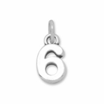925 Sterling Silver Number &quot;6&quot; Charm Oxidized Neck Piece Unisex Birthday... - £18.73 GBP