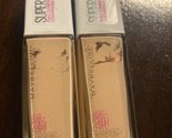 MAYBELLINE NEW YORK SUPERSTAY FULL COVERAGE 24 HR WEAR 105 FAIR IVORY X2 - £13.43 GBP