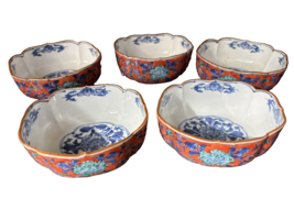 Vintage Japanese Imari Ware Porcelain Side Serving Dishes (5), Circa 1950s - $28.49