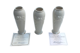 3 Lot Lenox Collections Rose Blossom Bud Vases Original Boxes Certificate 086199 - £15.18 GBP