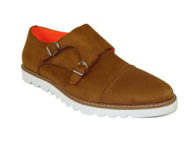 Men Tayno Dressy Casual Soft Suede Comfortable Double Buckle #Freshman Camel - £55.29 GBP